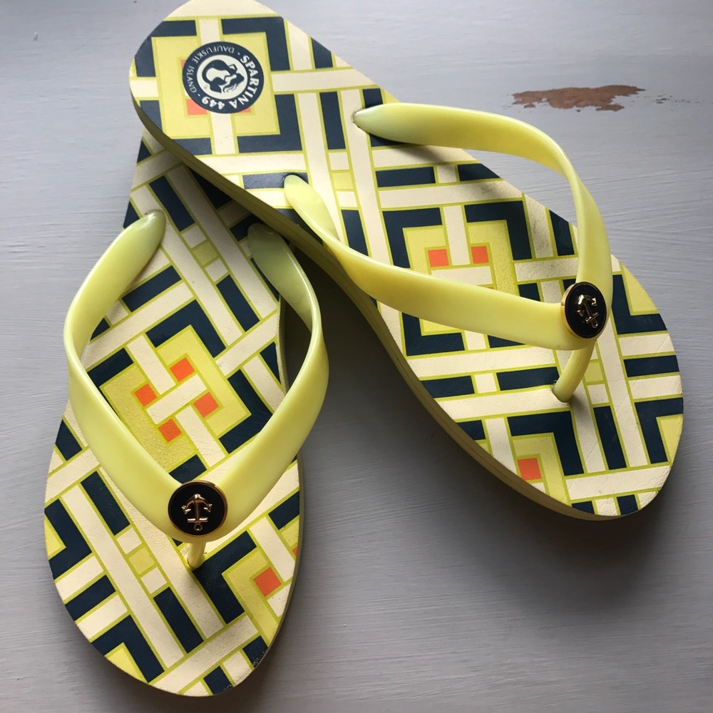 Spartina 449 Lattice Flip Flops with Enamel Anchor